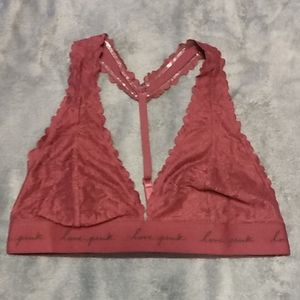 Love Pink Lace Bralette Maroon size L